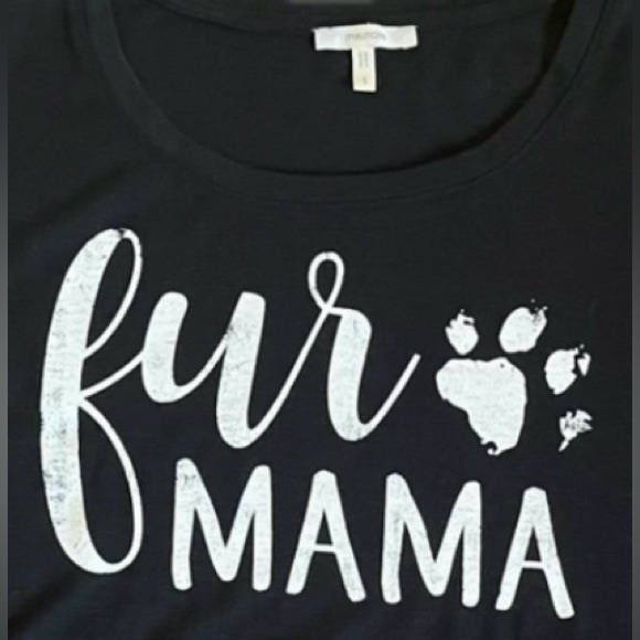 Maurice’s Fur Mama black short sleeve shirt. New without tags: size 1X - Picture 3 of 6